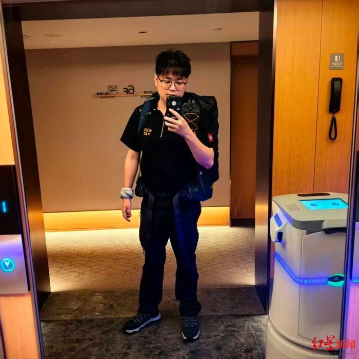 ▲党鑫蕊出发时的照片